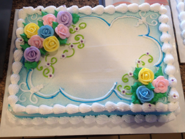Decorated sheet cake