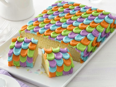 Patterned sheet cake